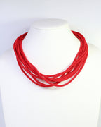 Cranston Layered Cord Necklace - Red