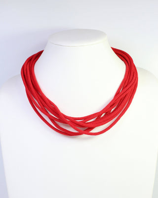 Cranston Layered Cord Necklace - Red