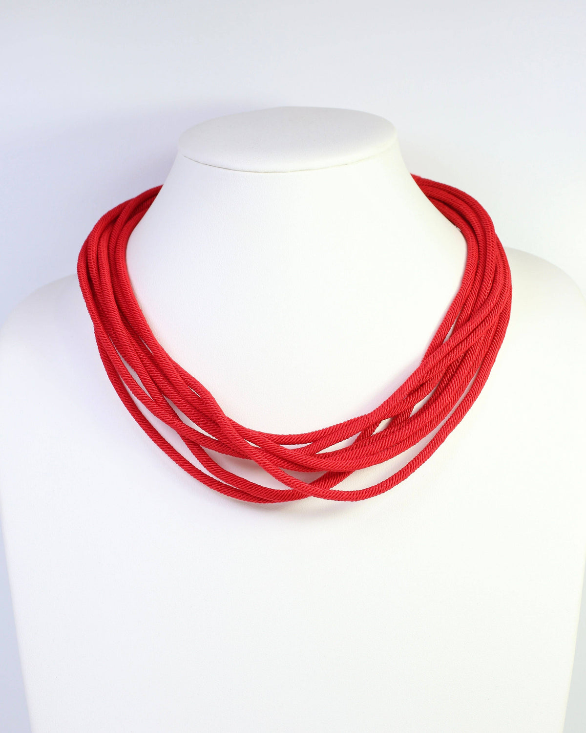 Cranston Layered Cord Necklace - Red