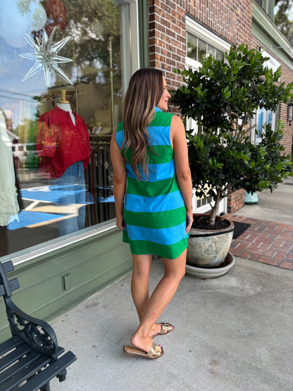 Valdy Striped Lexya Collared Shift Mini Dress