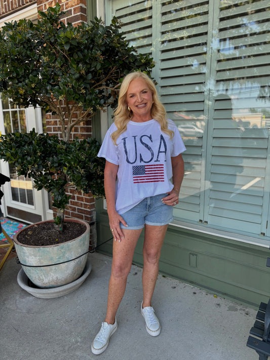 Show Me Your MuMu - Airport Tee- USA Flag