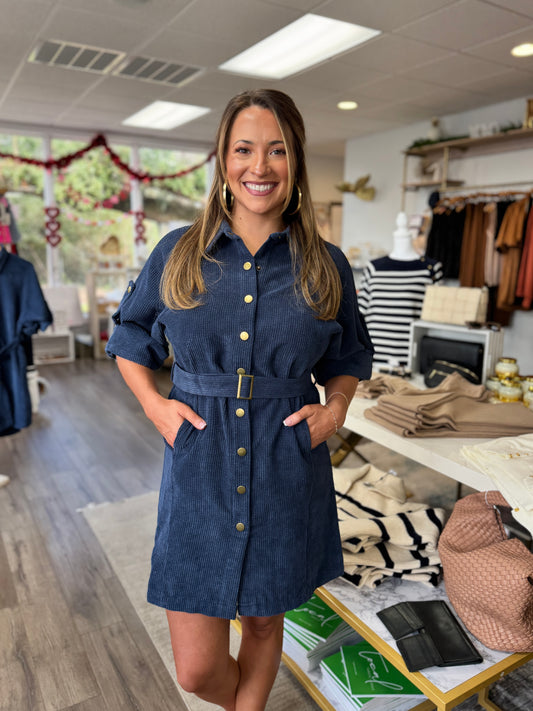 Molly Bracken - Velvet Shirt Dress