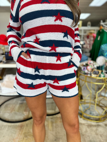 Boardwalk Shorts - Star Spangled Stripe Knit