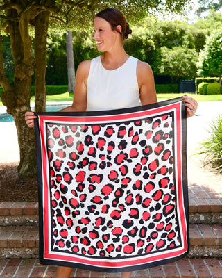 Meredith Spotted Scarf Large - Red & Black