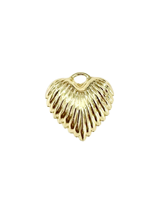 Large Scallop Heart Scarf Charm - Scallop Heart Gold