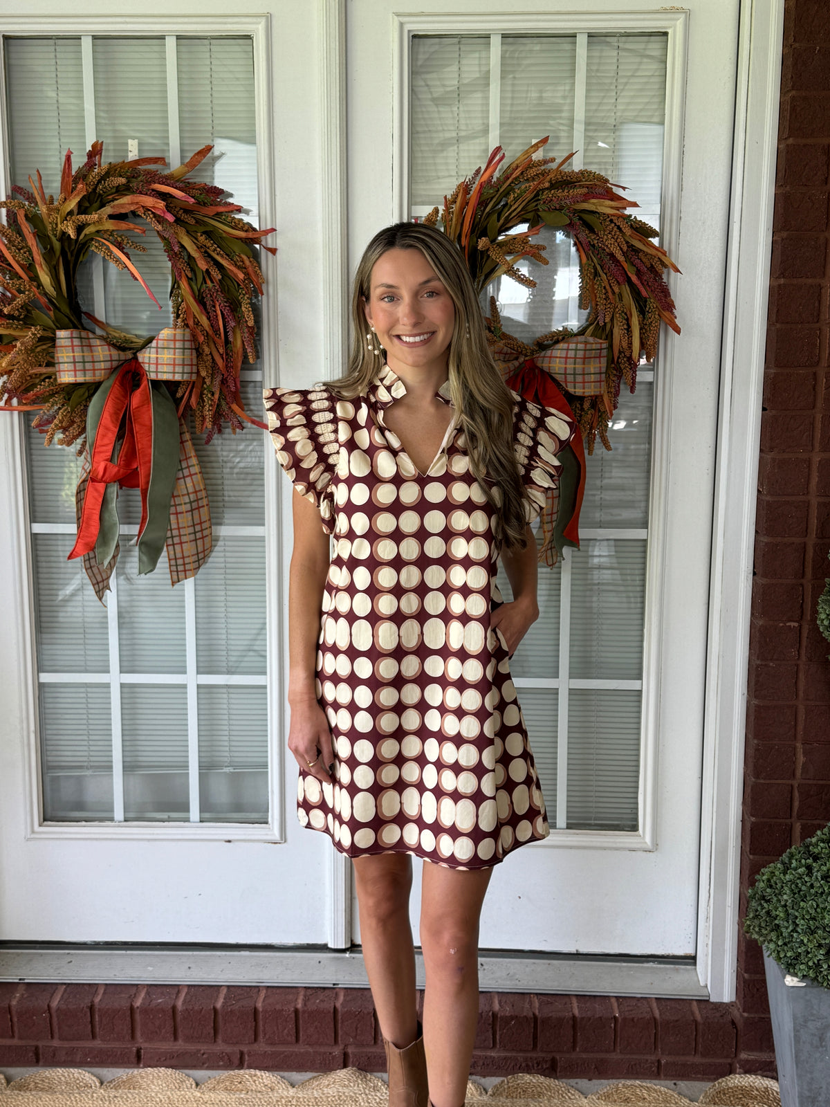 Geometric Pattern Mini Dress