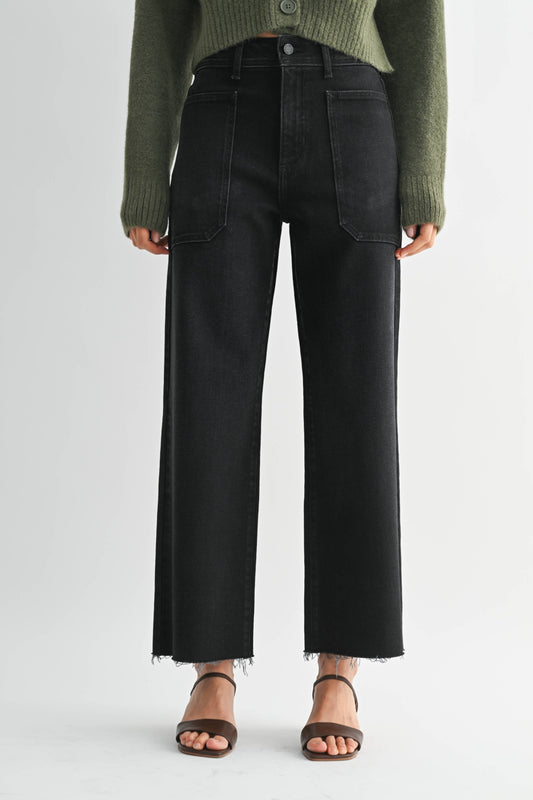 High Rise Utility Wide Leg Jeans
