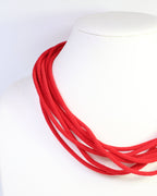 Cranston Layered Cord Necklace - Red