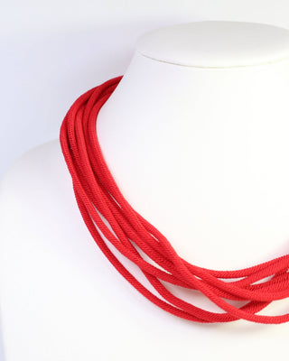 Cranston Layered Cord Necklace - Red