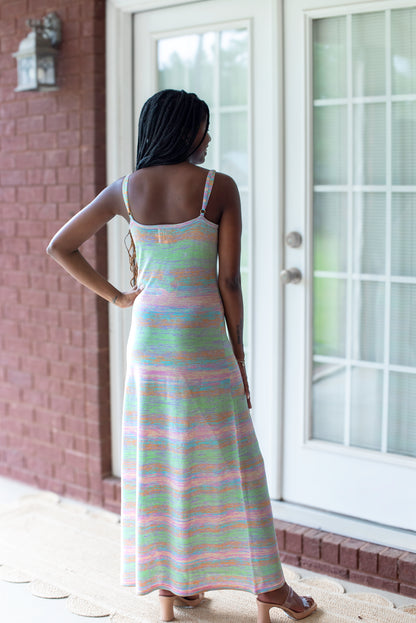 Pastel Striped Dress - Multicolor