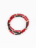 Junie Beaded Bracelets Set of 3 - Red & Black