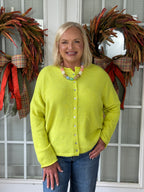 Oversized Button Down Cardigan - Citrus