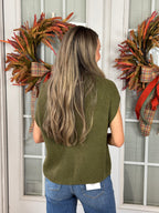 Sleeveless Mock Neck Knit Top - Olive