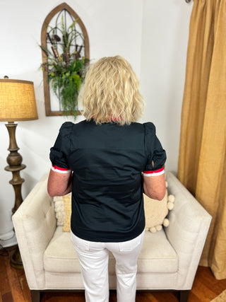 Mary Square - Tricia Top - Black & Red