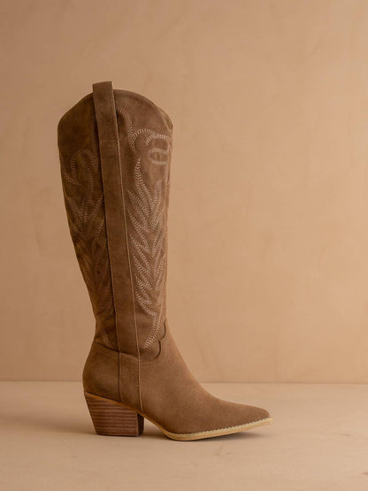 The Samara Brown | Embroidered Western Tall Boot