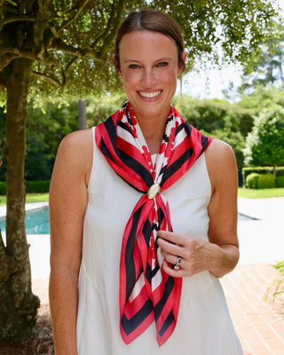 Lucy Floral Scarf Large - Red & Black