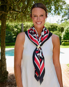 Meredith Spotted Scarf Large - Red & Black