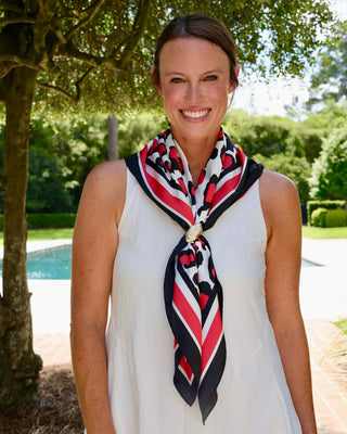 Meredith Spotted Scarf Large - Red & Black