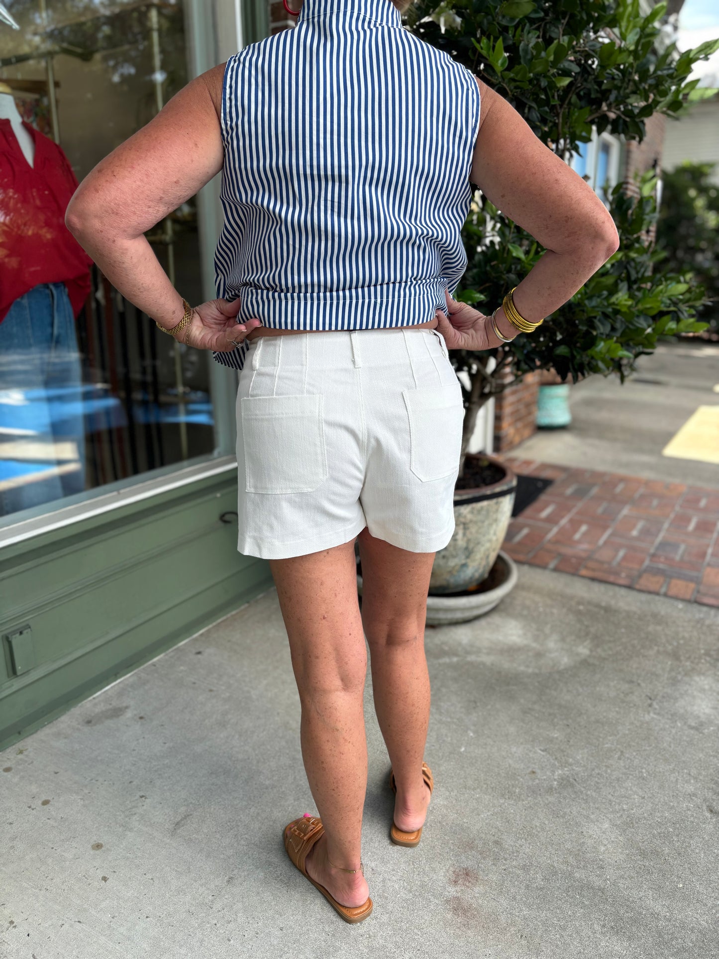 Colette Shorts Scallop Detail Pocket - Ivory