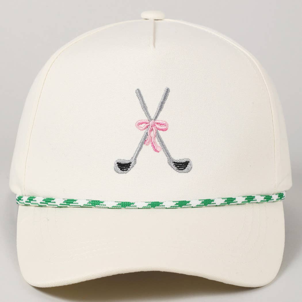 Golf Gal Baseball Cap - Embroidered Ribbon