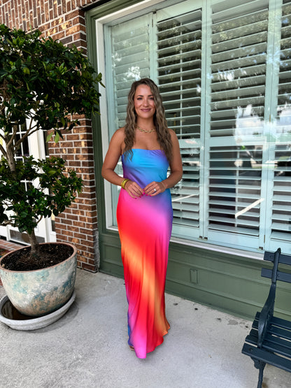 Show Me Your MuMu - Taylor Tube Dress - Sunset Ombre