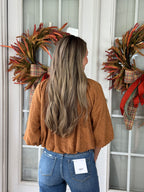 Suede Cinched Top - Camel