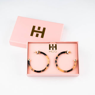 Lightweight Large Hoop Earrings - Tortoise Shell