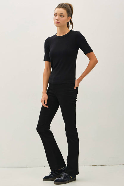 Ultra Soft 3/4 Length Sleeve Tee - Black