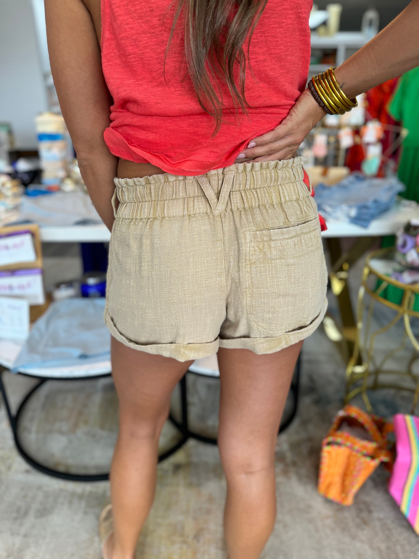 Free People - Solar Flare Baja Shorts - Warm Sand