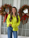 Oversized Button Down Cardigan - Citrus