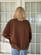 Mallard Fully Embroidered Mock-Neck Sweatshirt - Brown