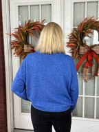 Knit Sweater Rolled Round Neck - Royal Blue