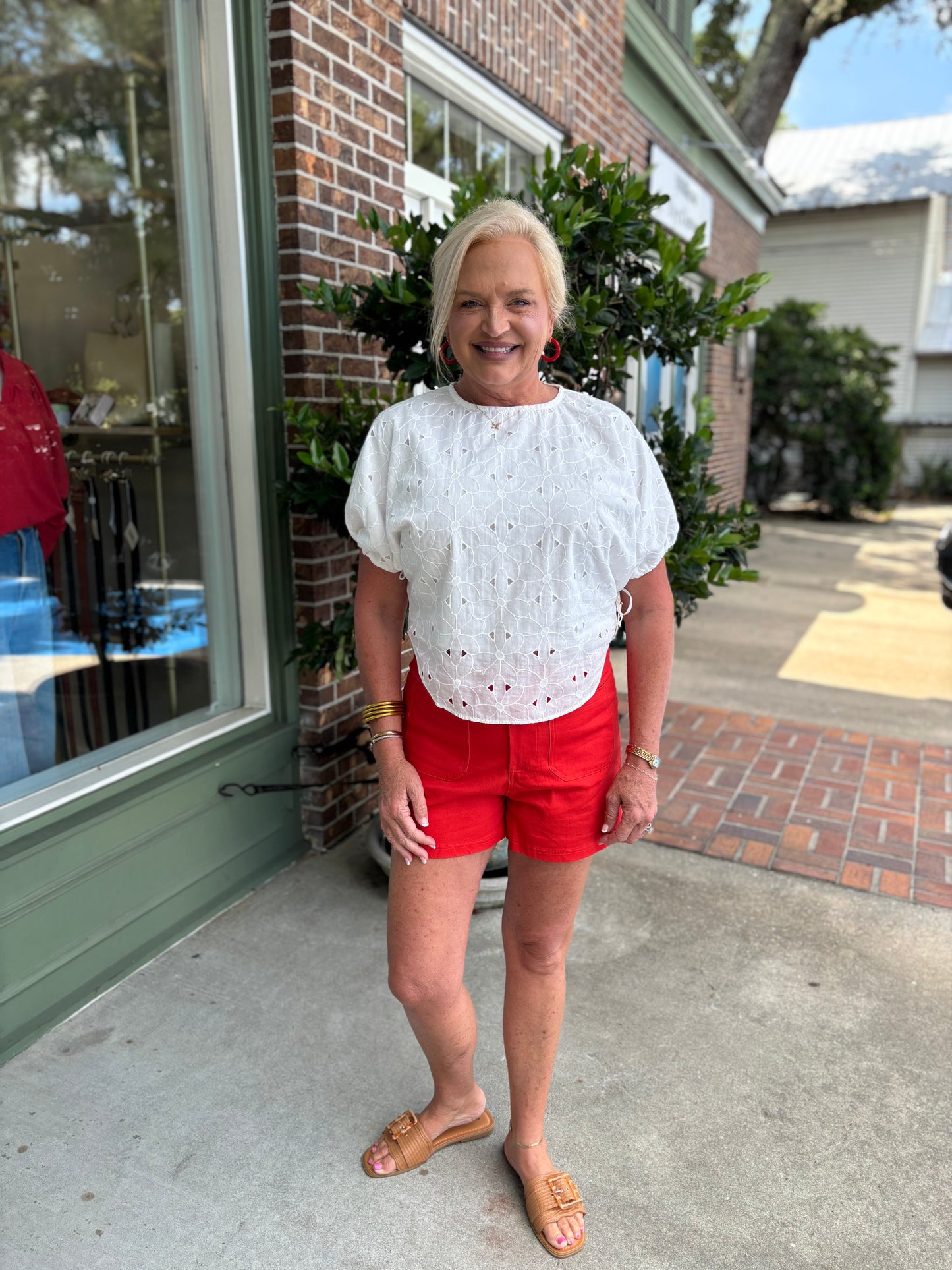 Embroidered White Cotton Blouse - Off White