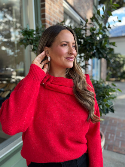 Candy Apple Off The Shoulder Sweater