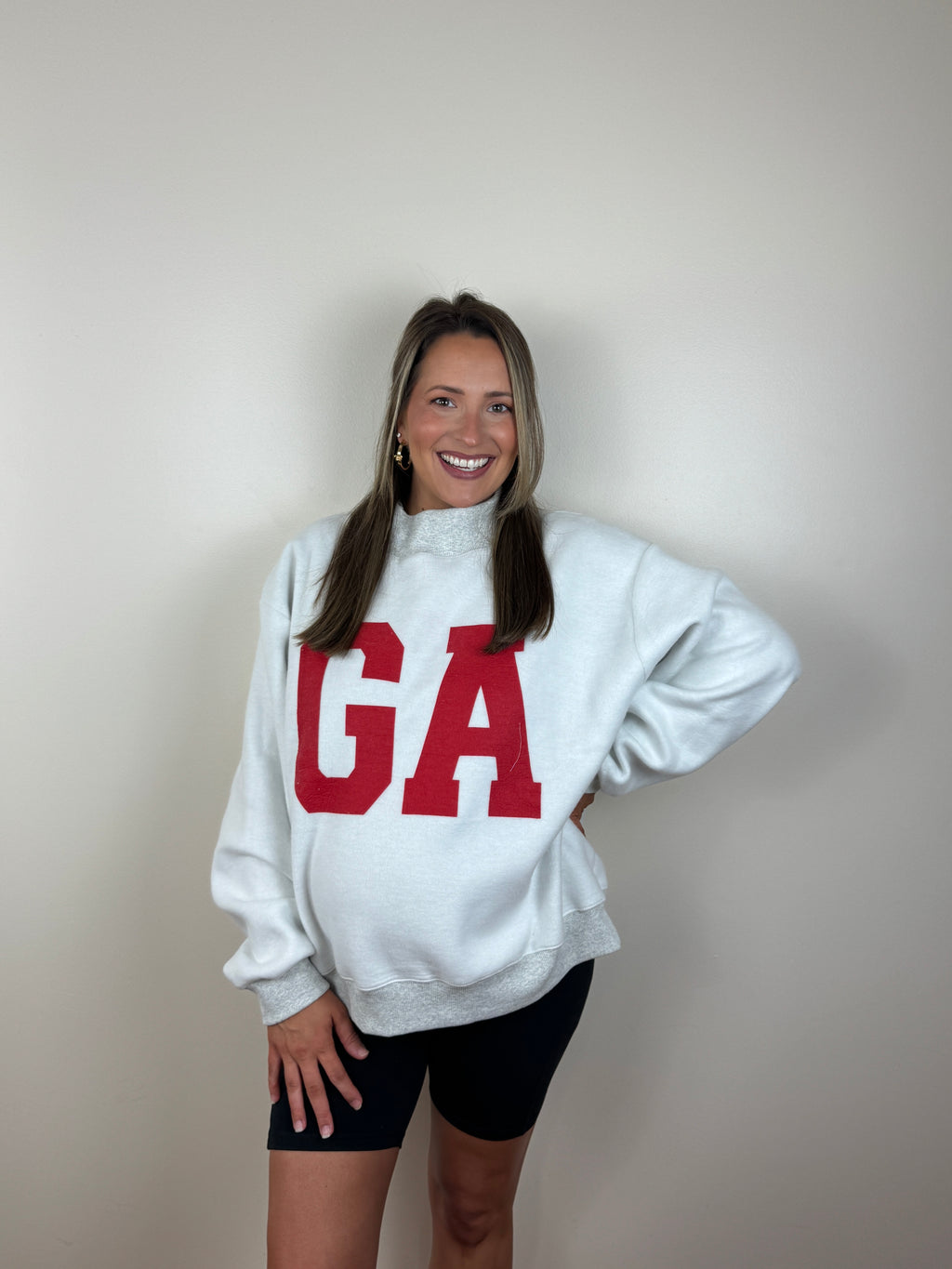 GEORGIA Reversible Mock Neck Sweatershirt - Gray