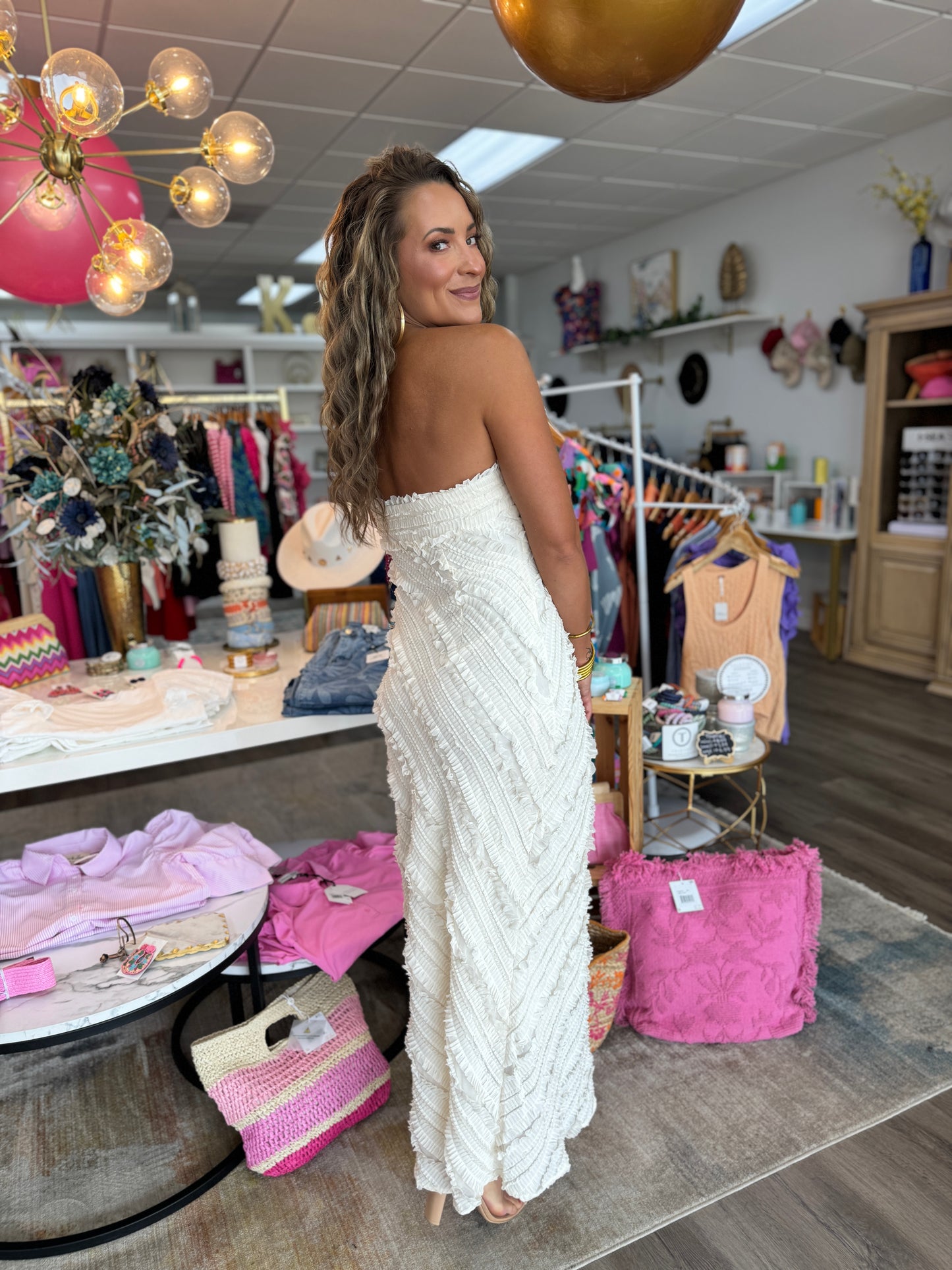 All The Details Strapless Maxi Dress - Ivory