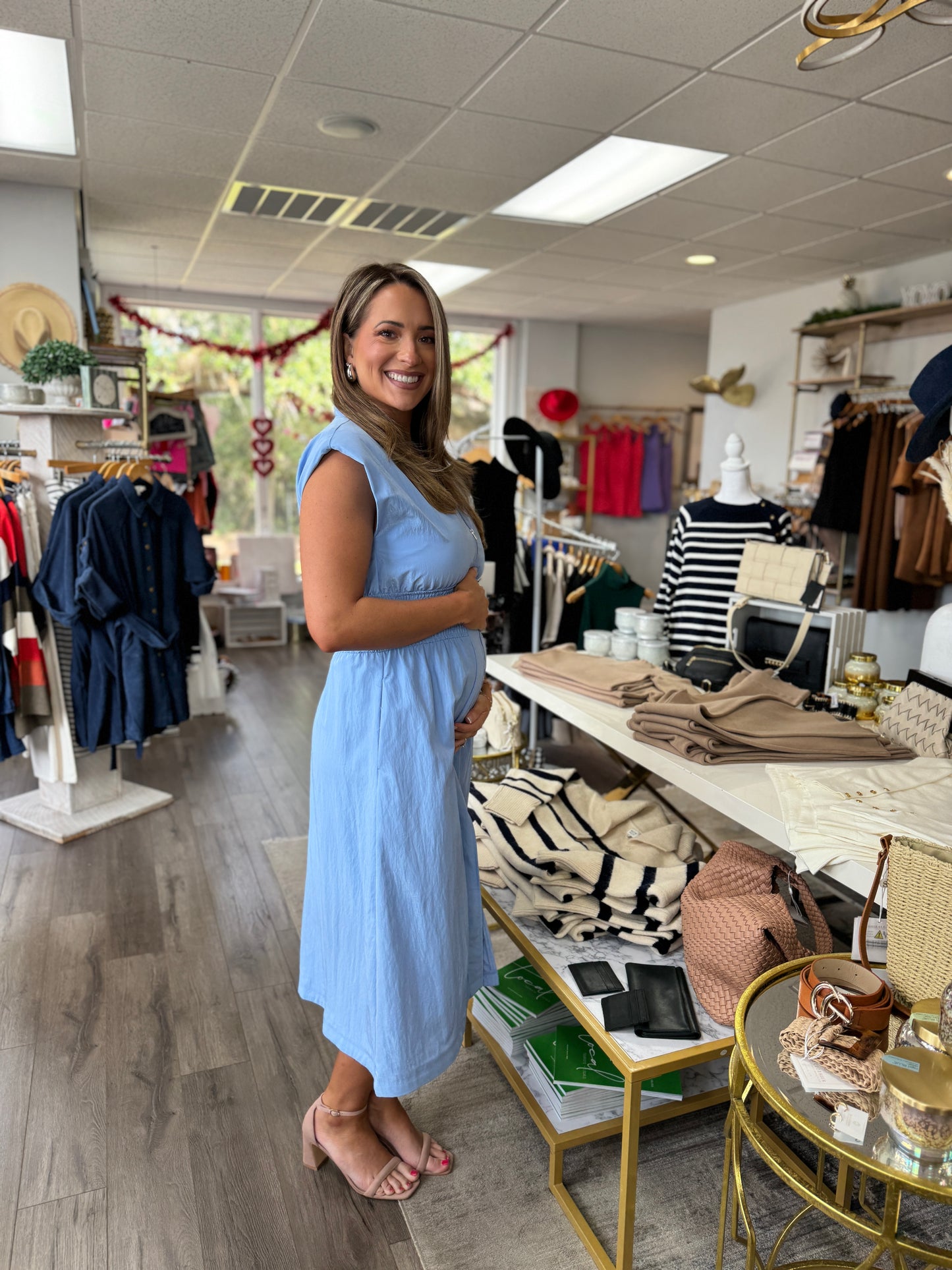 Smocked Waist Dress - Powder Blue