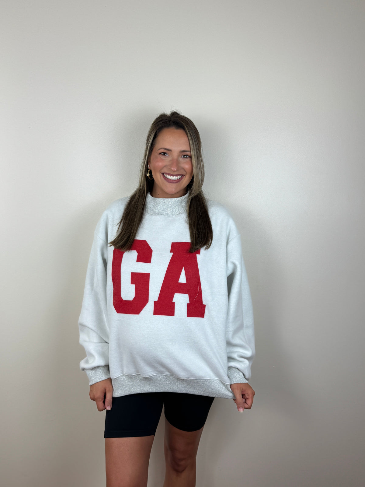 GEORGIA Reversible Mock Neck Sweatershirt - Gray