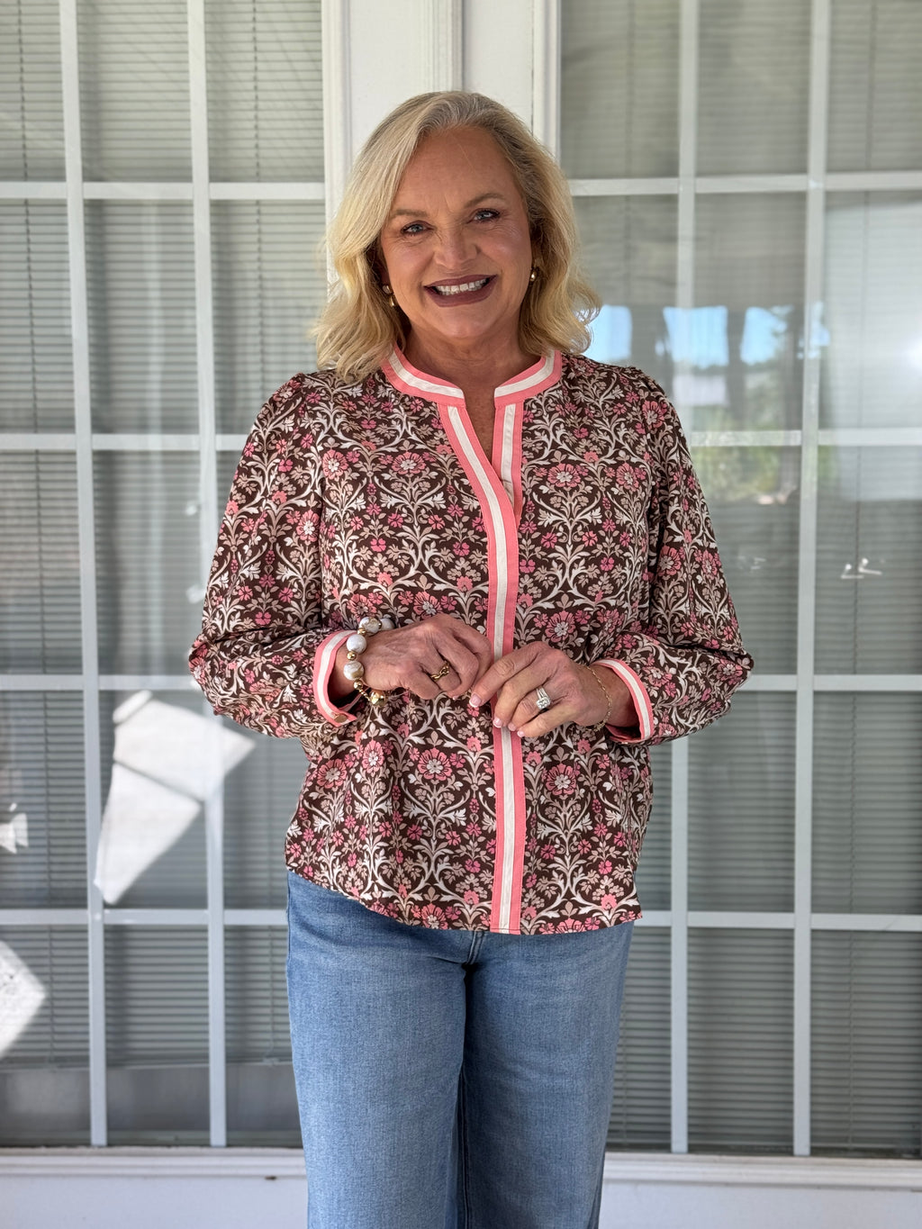 Mary Square - Naomi Blouse - Ashdown Abbey Cocoa