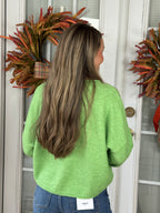 Knit Sweater Rolled Round Neck - Green