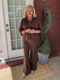 Day To Night Pants Set - Brown