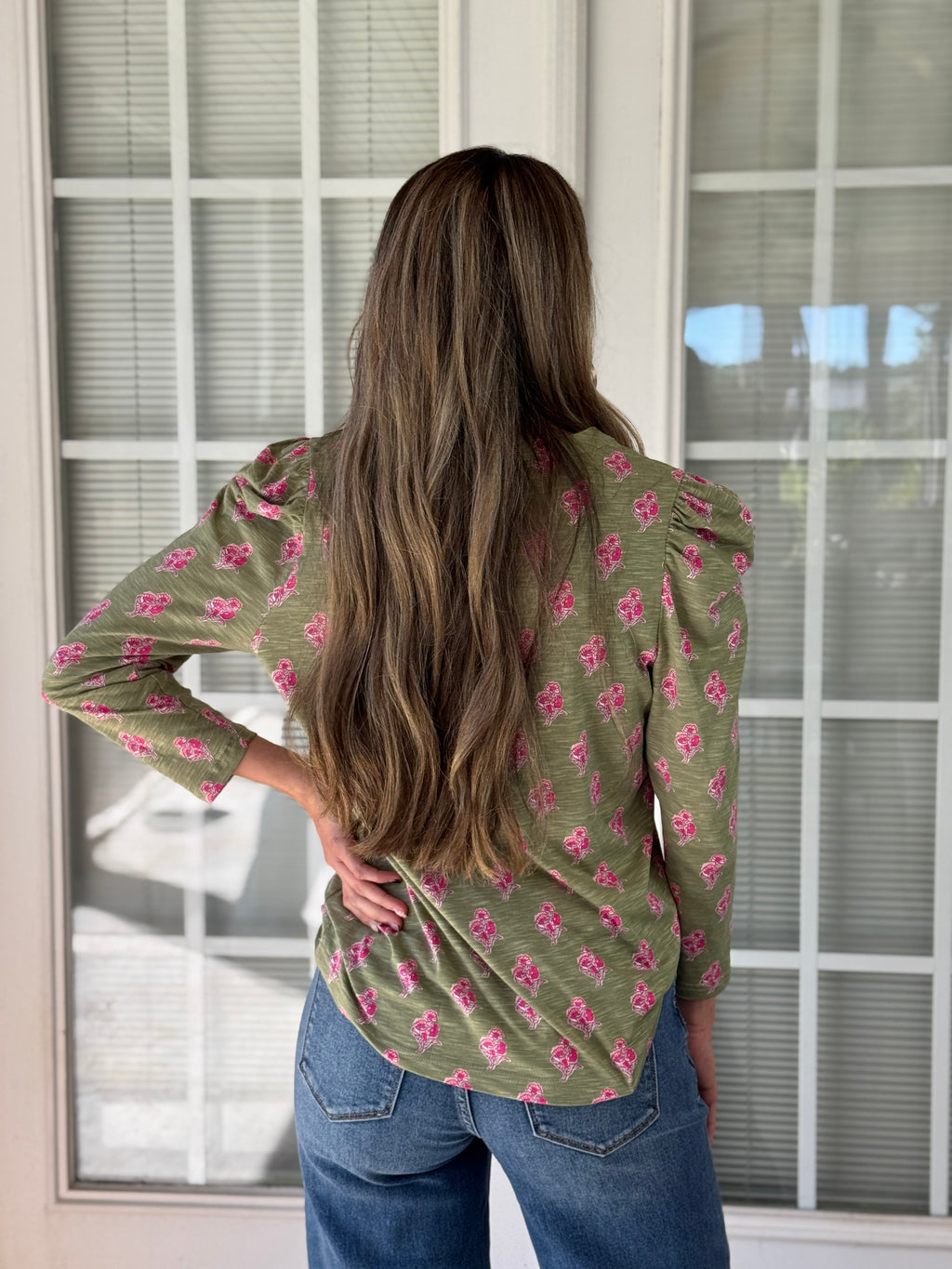 Mary Square - Adelyn Tee - Petal Sketch Olive