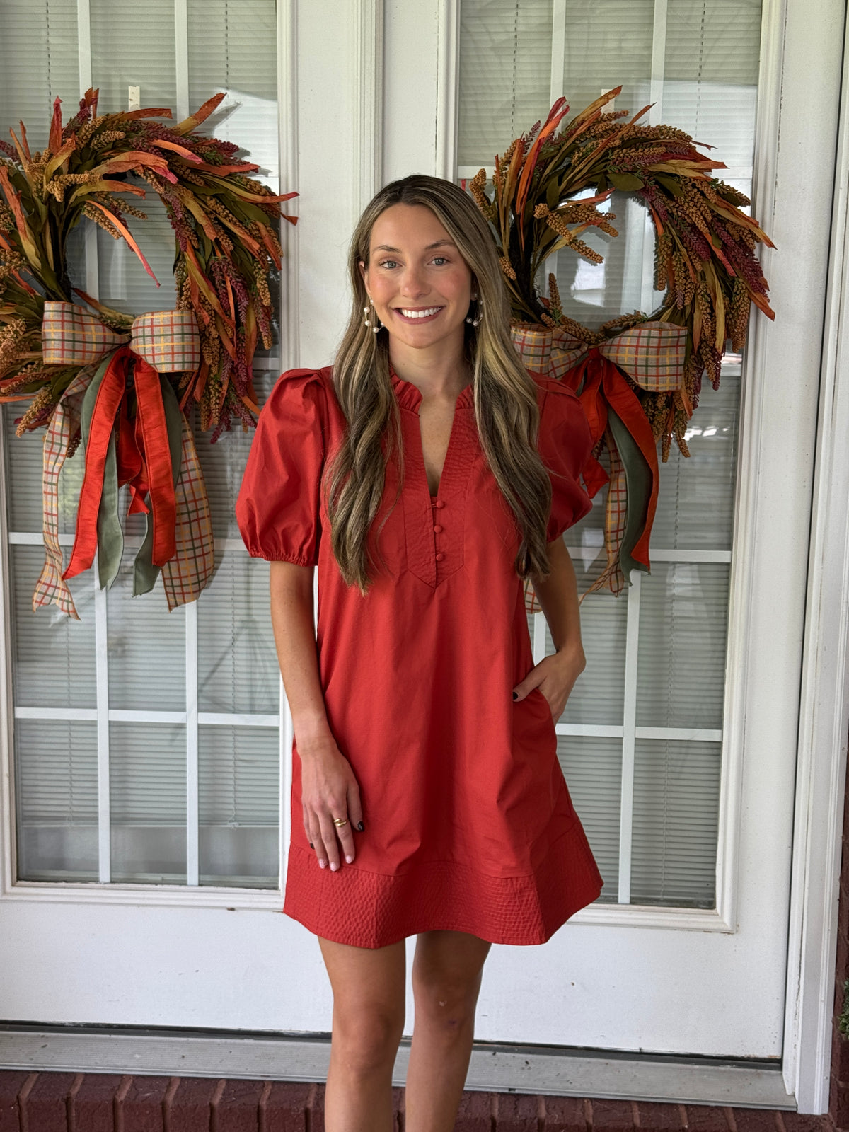 Changing Seasons Dress - Rust