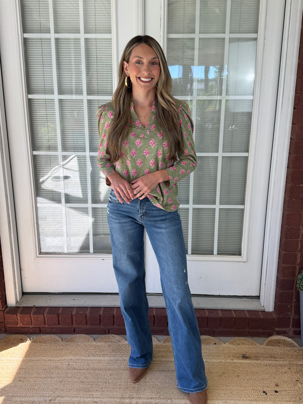 Mary Square - Adelyn Tee - Petal Sketch Olive
