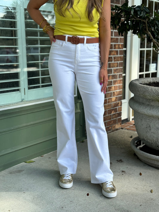 Leslie Vintage Flare Jeans - Optic White