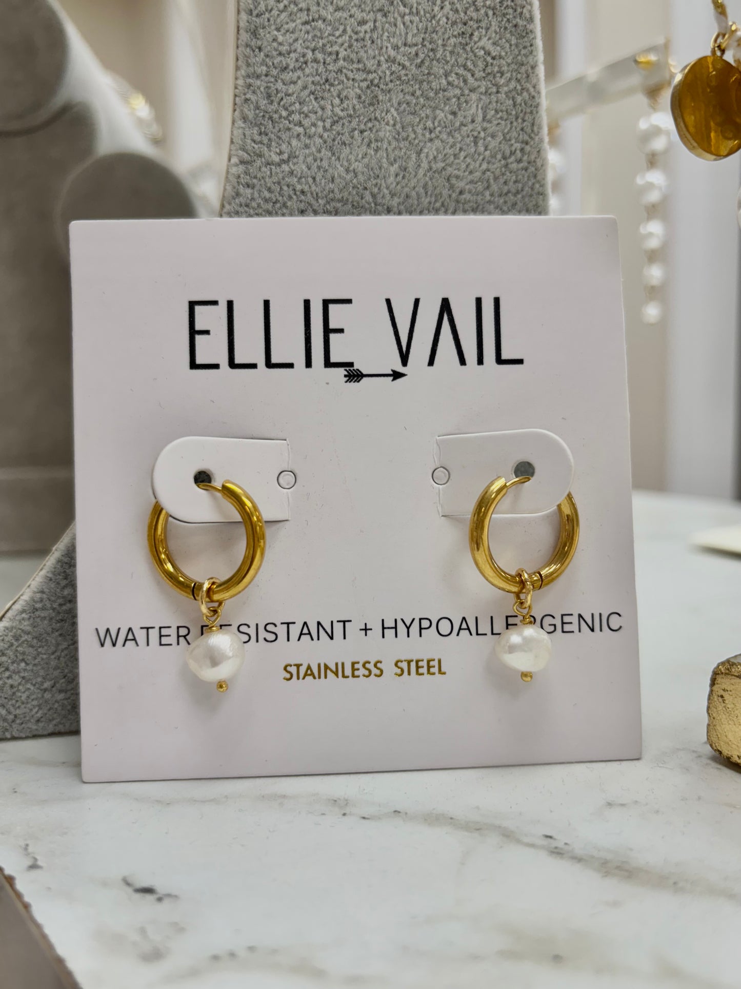Ellie Vail - Weston Mini Hoop Pearl Earring
