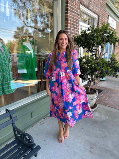 Mary Square - The Riley Dress - Petal Pop Blue