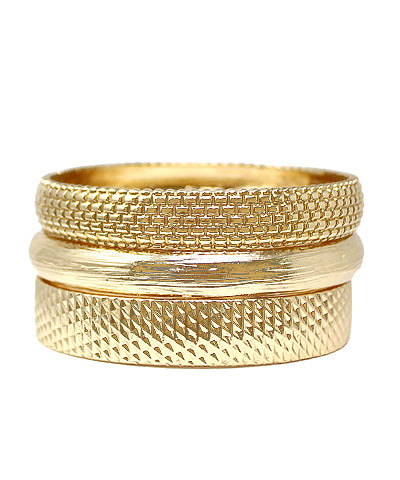 Textured Casting Bangle Bracelet Set