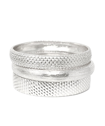 Textured Casting Bangle Bracelet Set