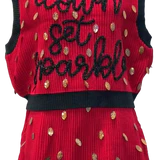 Queen of Sparkles - Red & Black Down Set Sparkle Sweater Vest